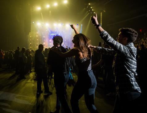 Arkells lead a conga line around Scotiabank Centre during their performance. Photo: James Bennet