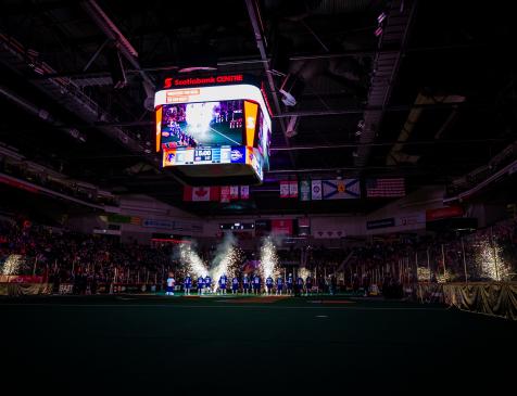 Scotiabank Centres new HD video scoreboard at the Halifax Thunderbirds home opener. Photo: James Bennett